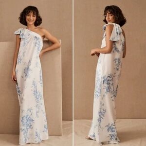 Free People’s BHLD Elegant Blue Silk  Floral Women's Dress